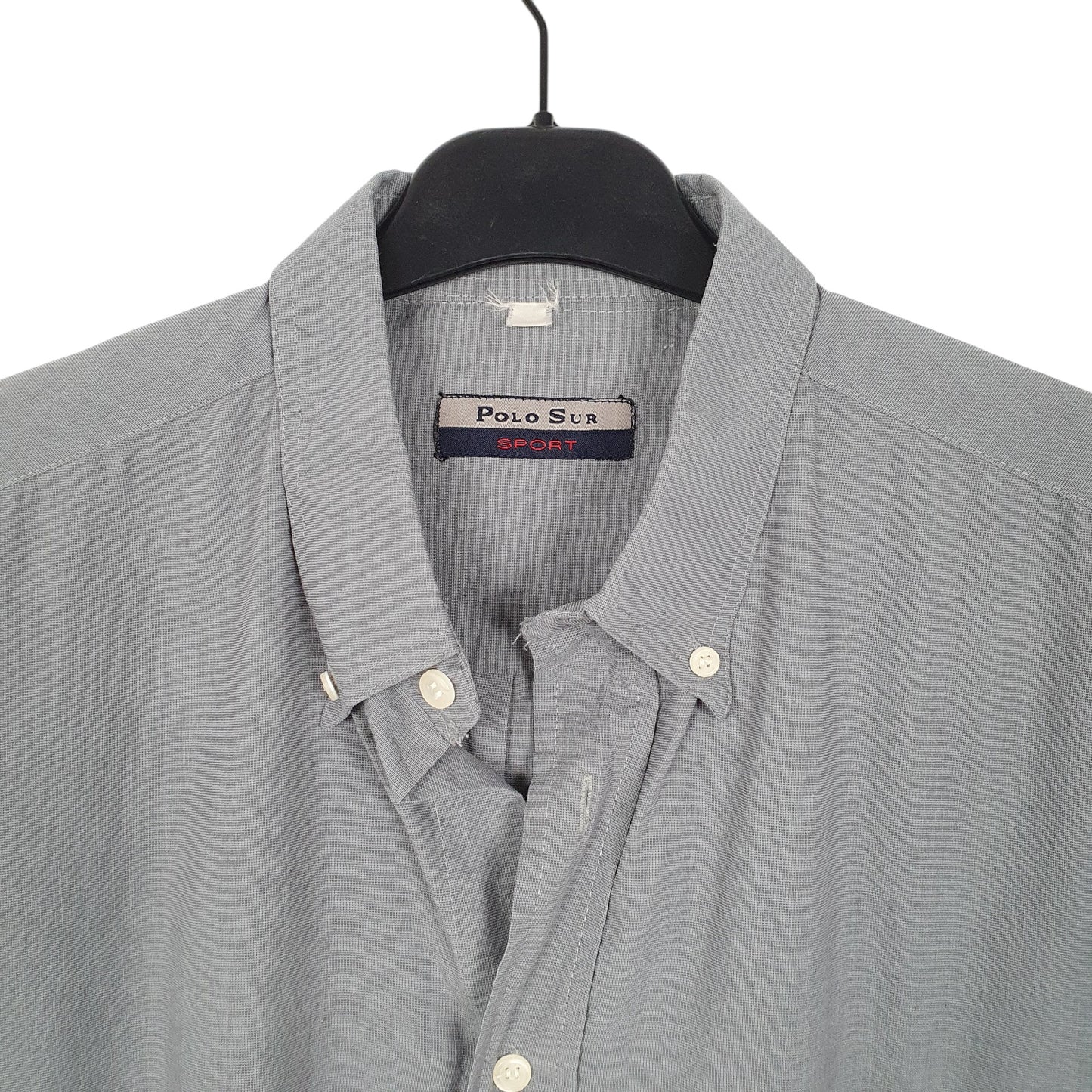 Mens Grey Polo Sur Sport Long Sleeve Shirt