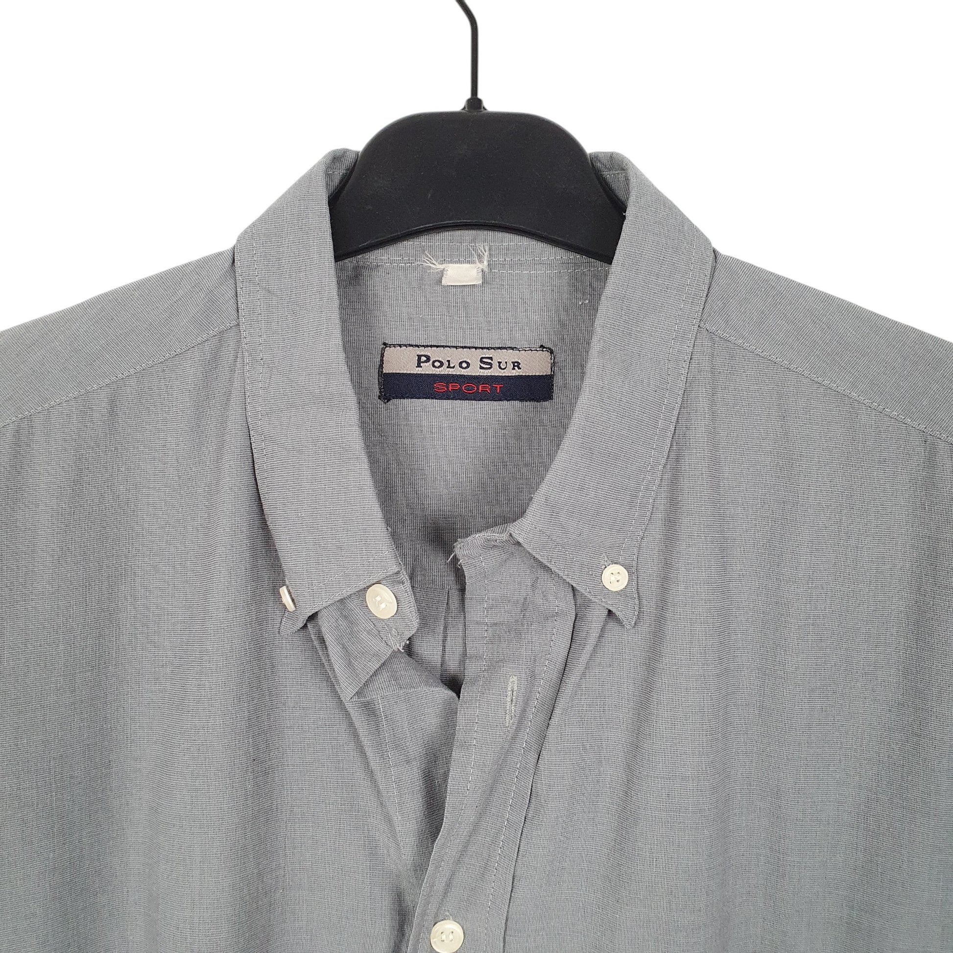 Mens Grey Polo Sur Sport Long Sleeve Shirt