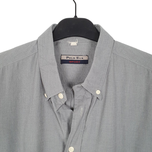 Mens Grey Polo Sur Sport Long Sleeve Shirt