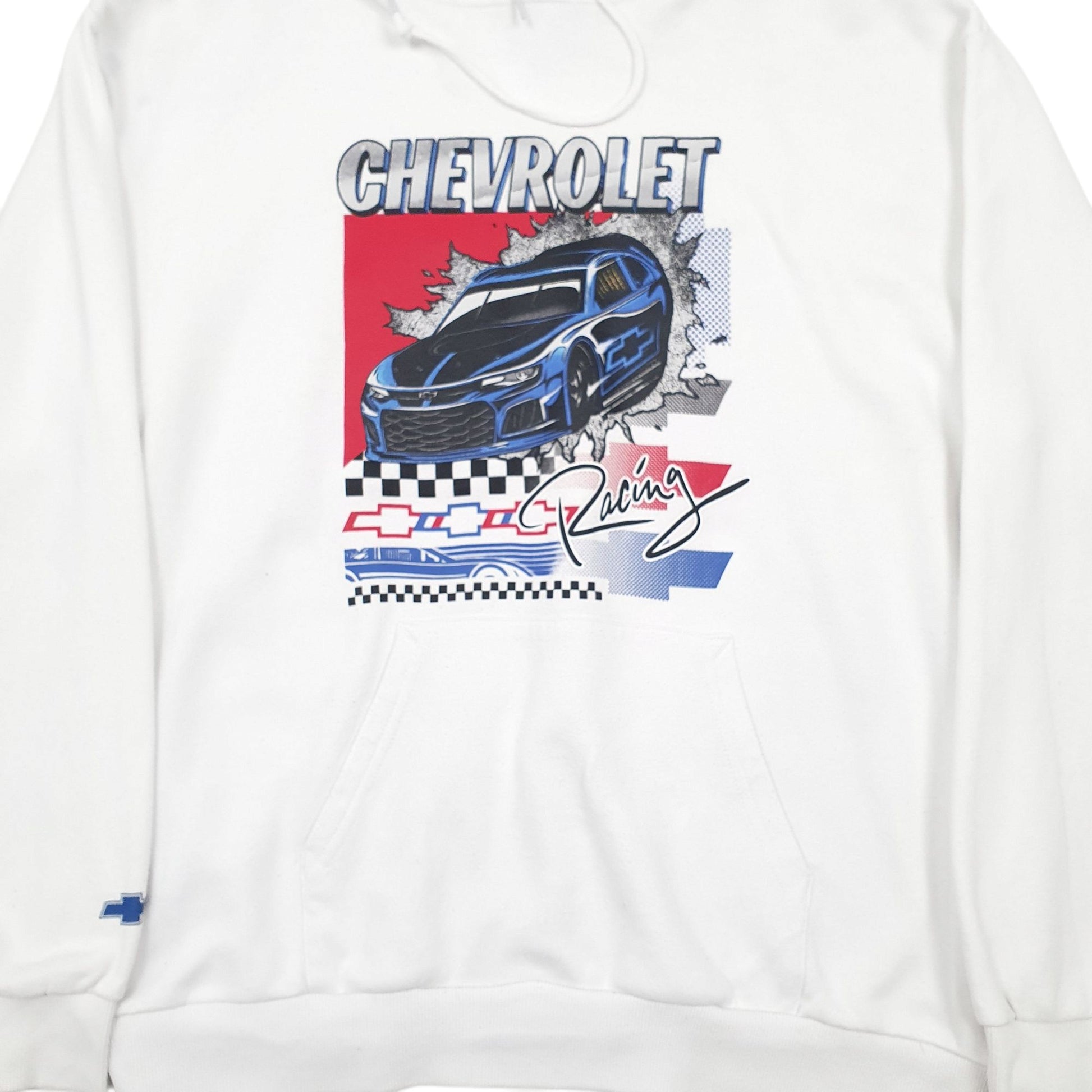 Mens White Chevrolet Nascar Hoodie Jumper
