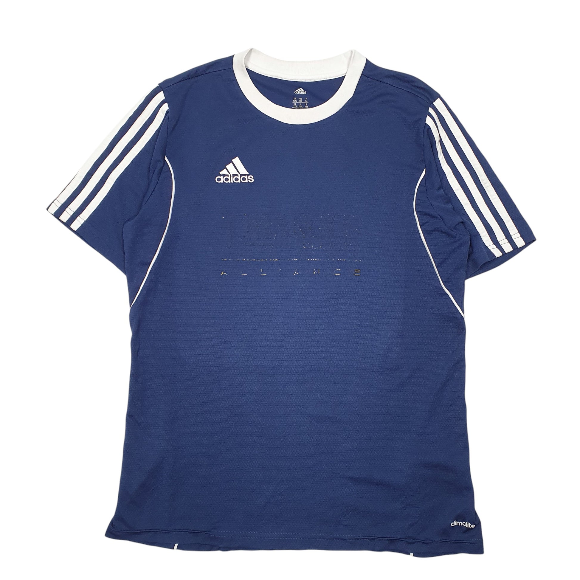 Mens Navy Adidas Triangle Football Club Climalite Short Sleeve T Shirt