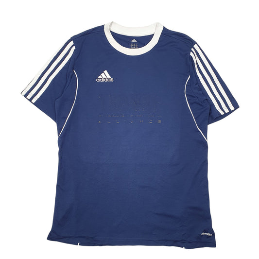 Mens Navy Adidas Triangle Football Club Climalite Short Sleeve T Shirt