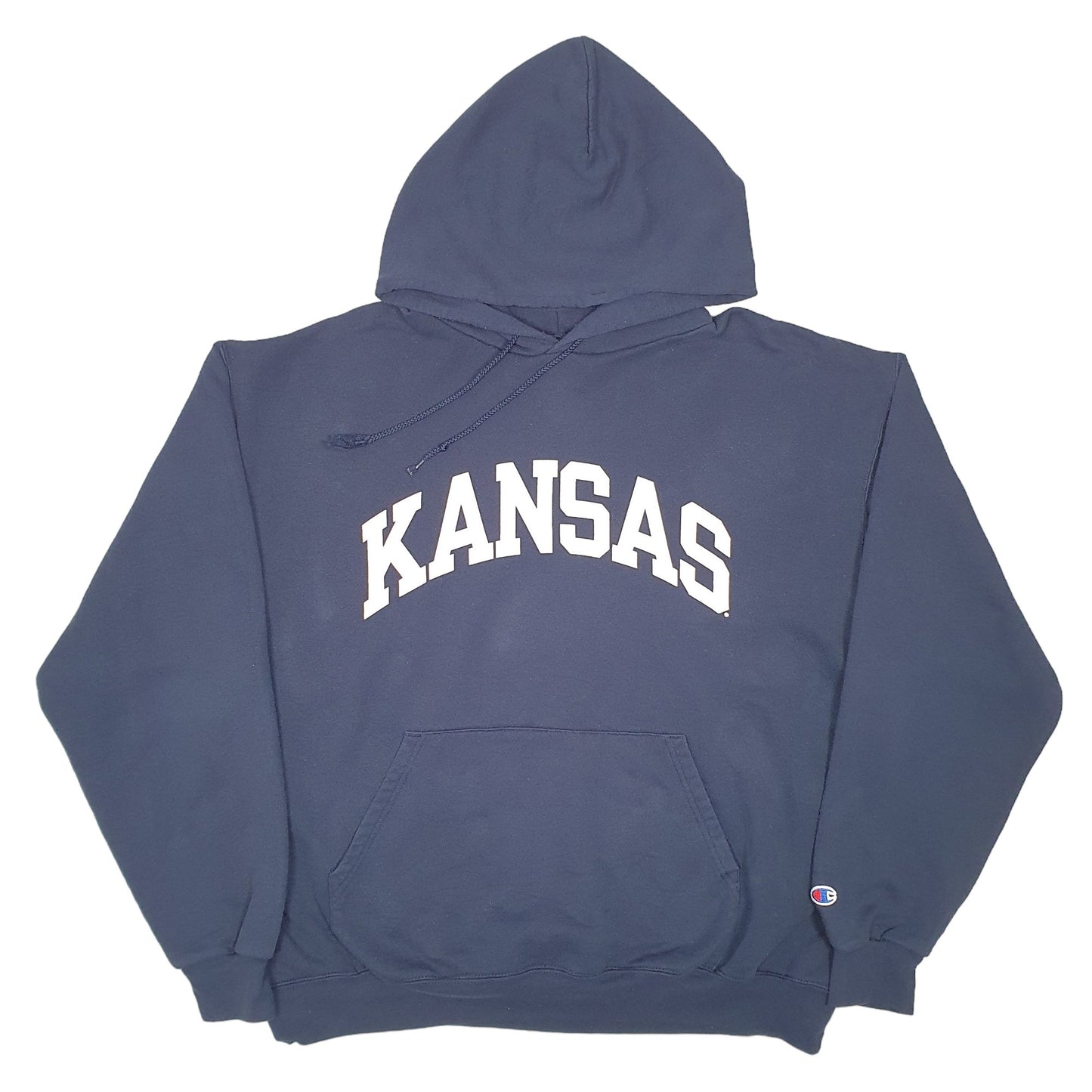 Mens Navy Champion Kansas USA Hoodie Jumper