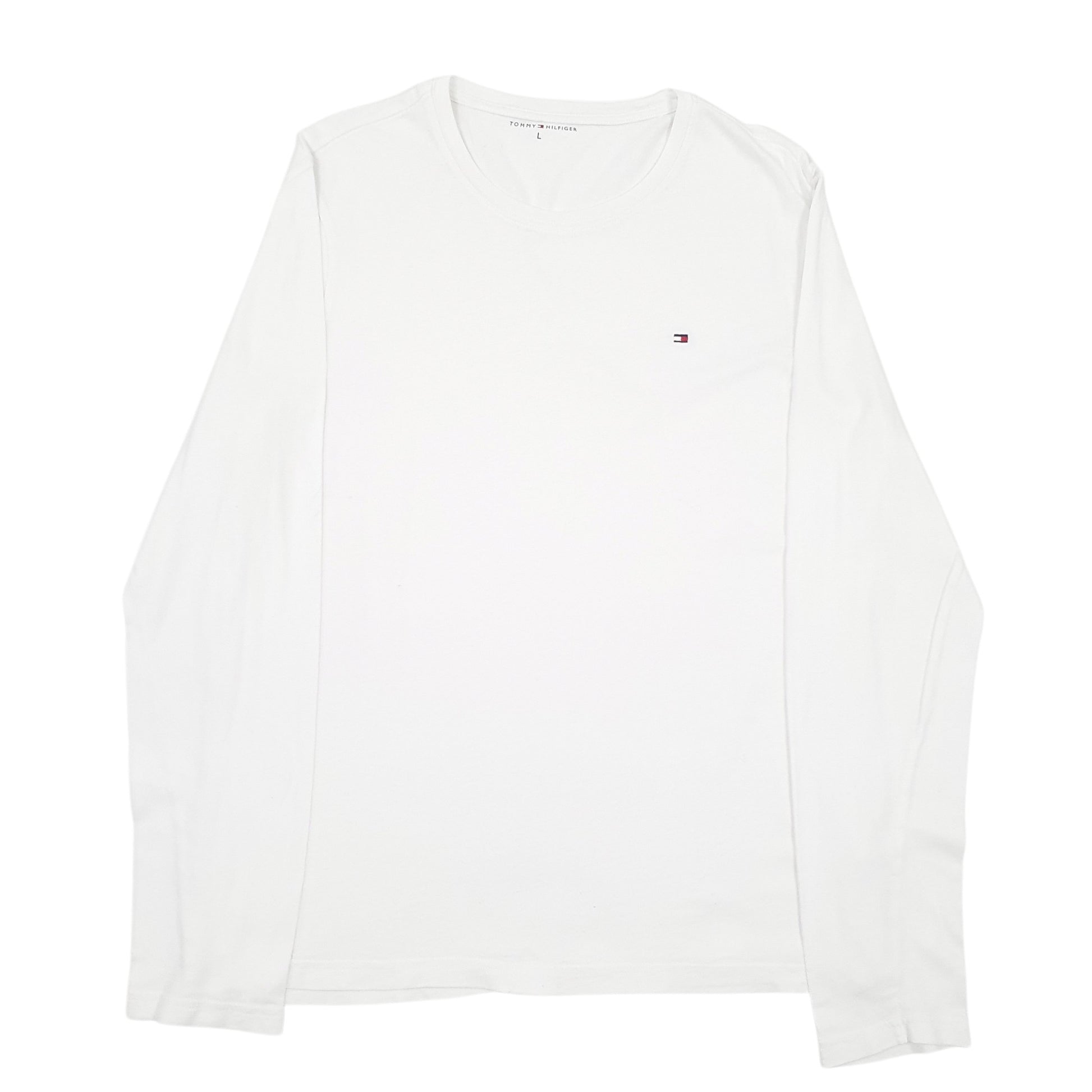 Mens White Tommy Hilfiger  Long Sleeve T Shirt