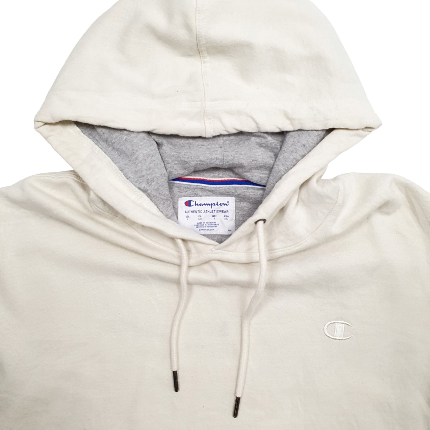 Mens Cream Champion  Hoodie Jumper
