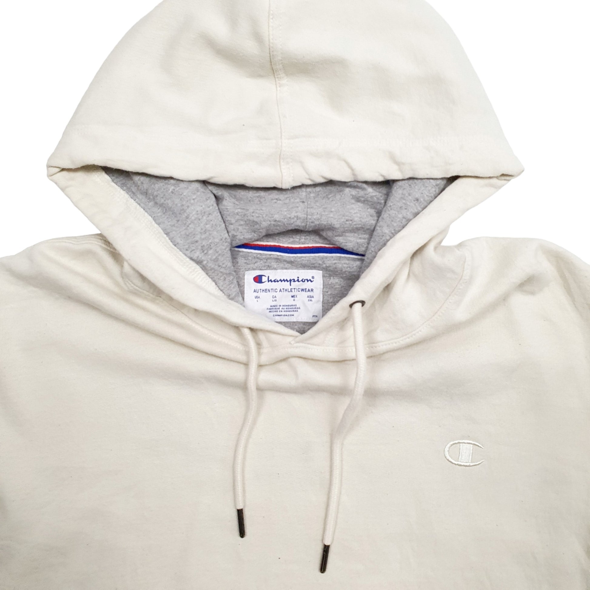 Mens Cream Champion  Hoodie Jumper