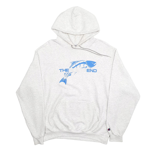 Mens Grey Champion USA College Hoodie Jumper