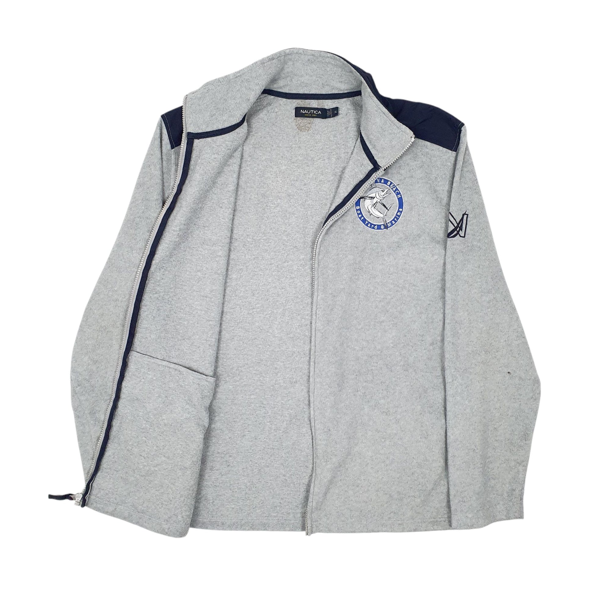 Mens Grey Nautica Carolina Full Zip Jumper