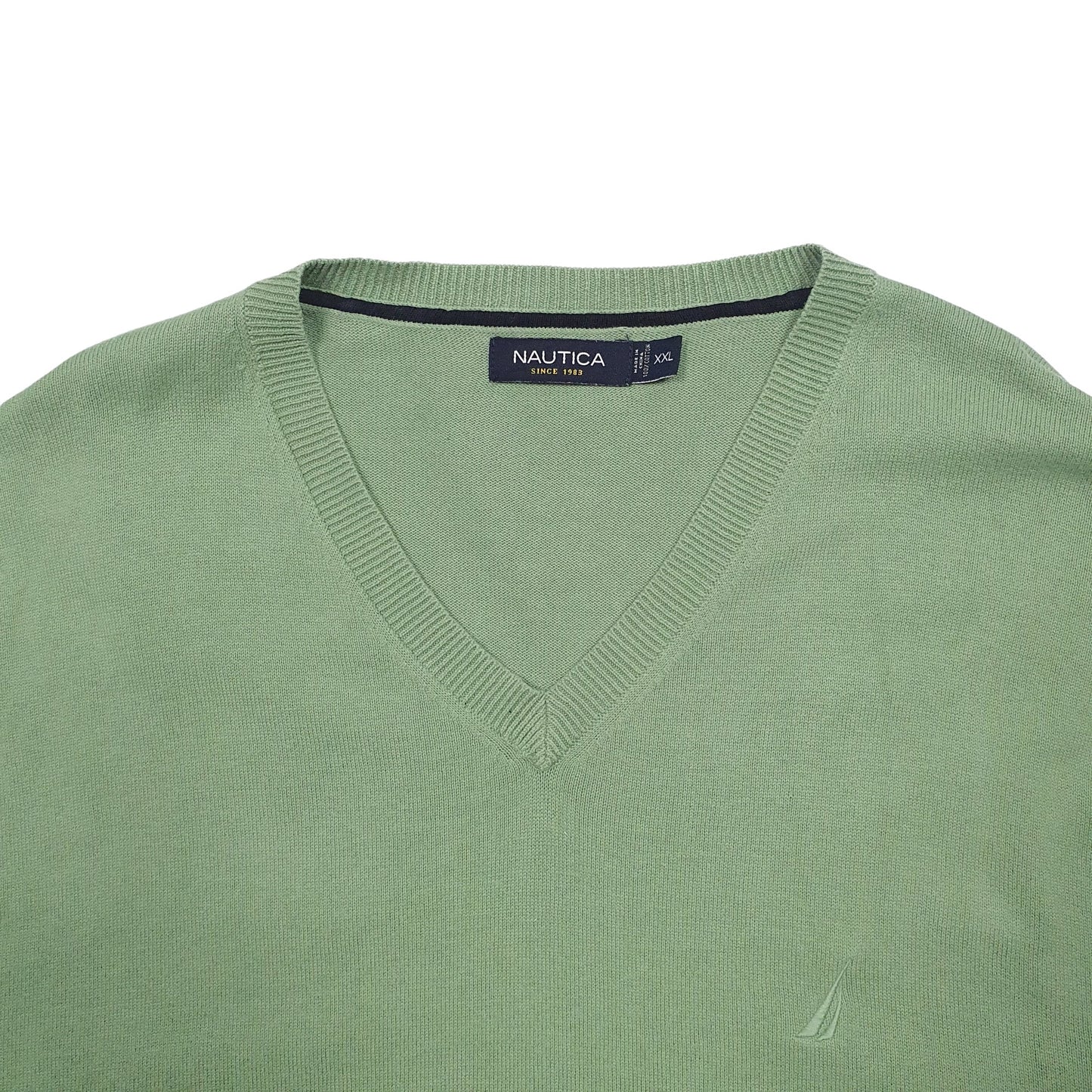 Mens Green Nautica Knit Crewneck Jumper