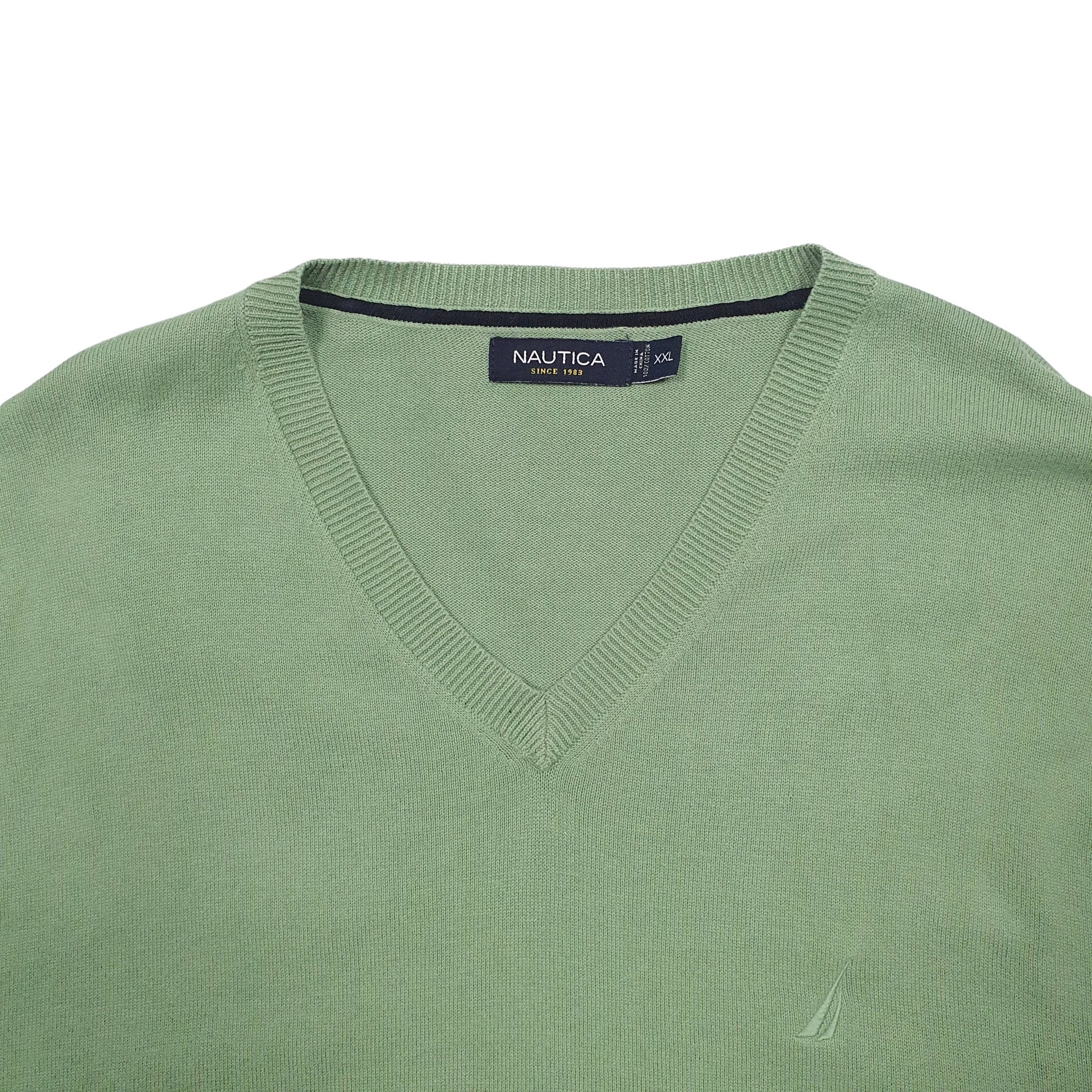 Mens Green Nautica Knit Crewneck Jumper