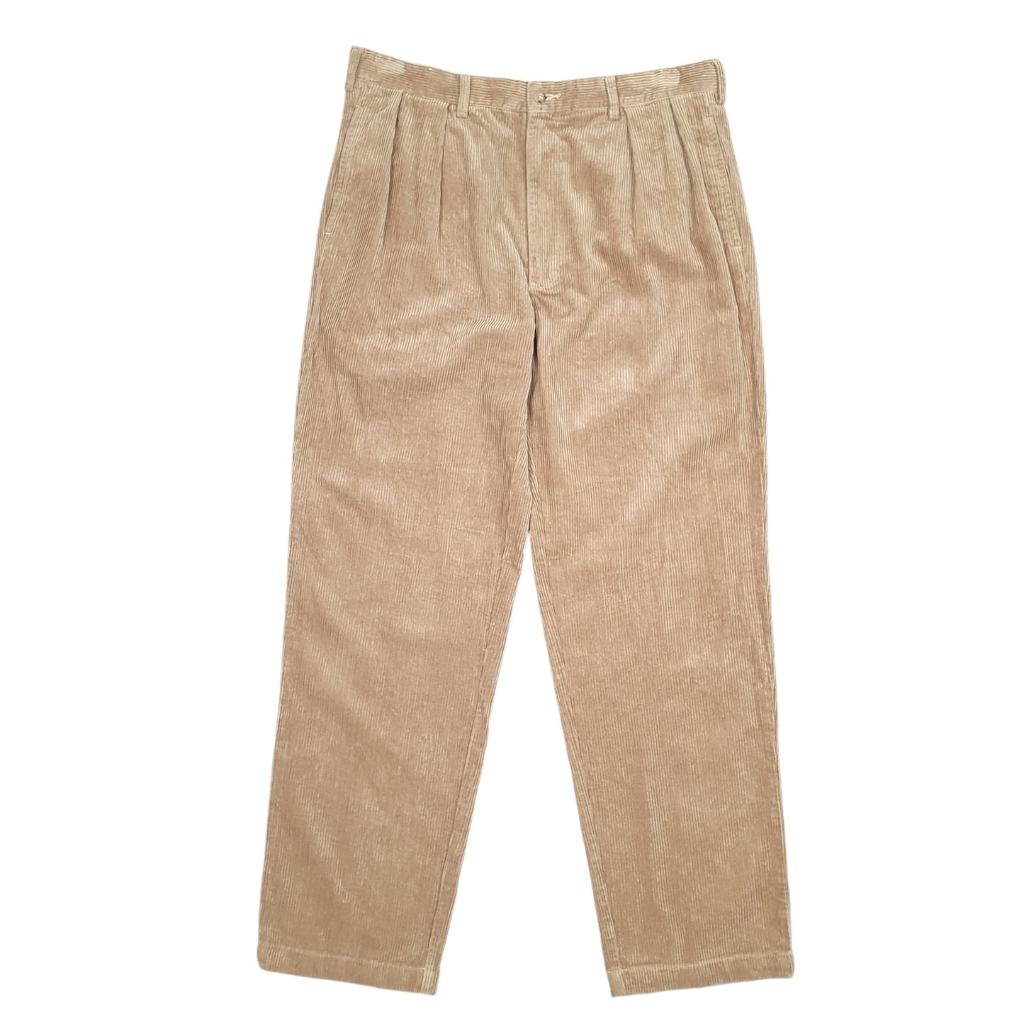 Mens Tan Polo Ralph Lauren Double Pleated Andrew Pant Corduroy Trousers