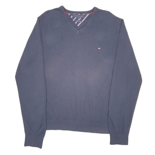 Mens Navy Tommy Hilfiger Knit V Neck Jumper