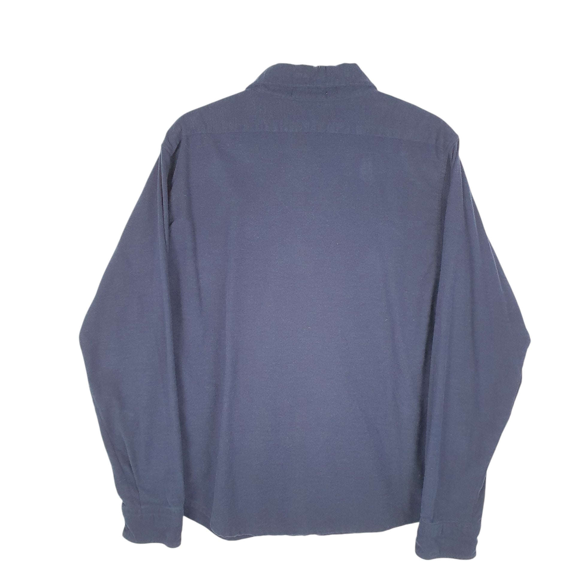 Mens Navy L.L.Bean Chamois Overshirt Shacket Long Sleeve Shirt