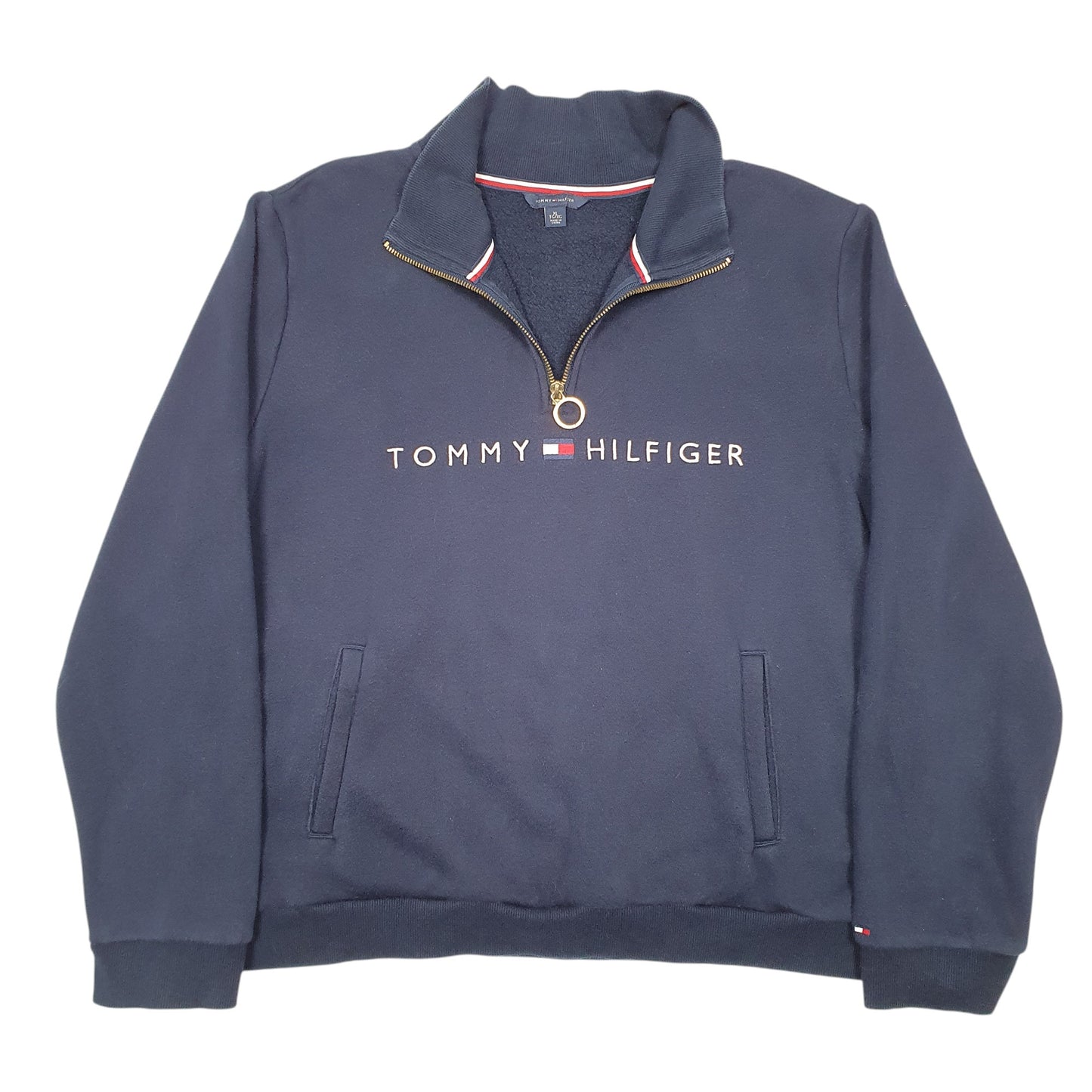 Womens Navy Tommy Hilfiger  Quarter Zip Jumper