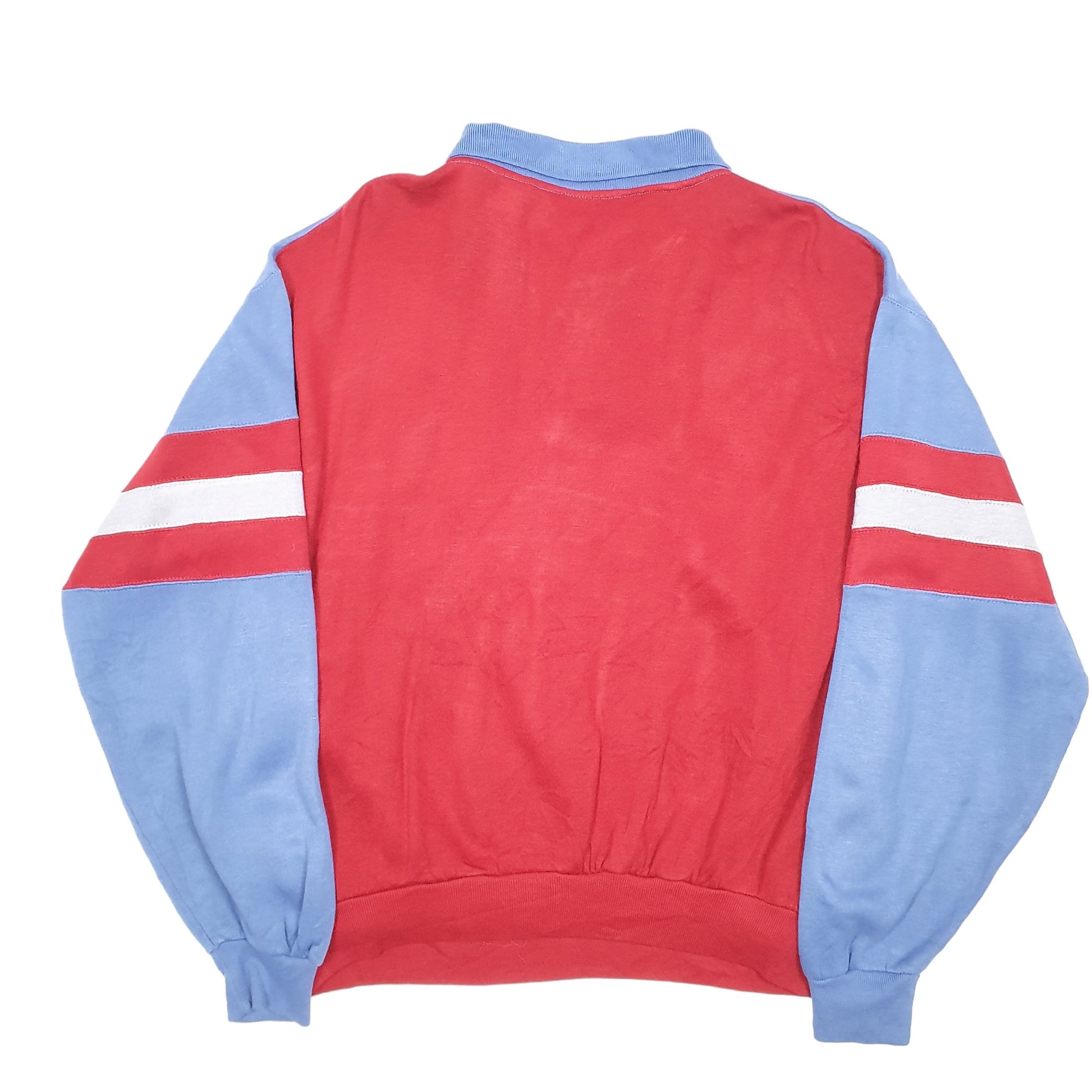 Mens Blue Haband Collared Stripe Casual Sweater Crewneck Jumper