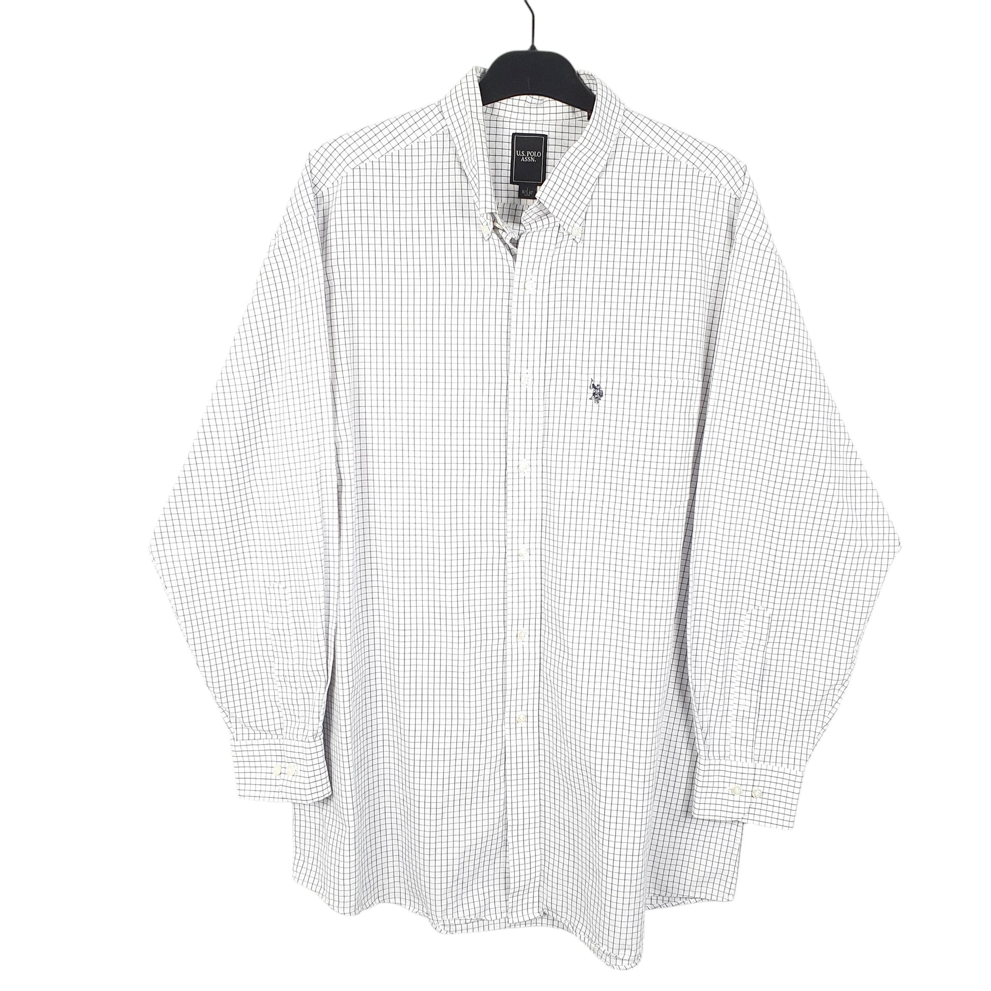 Mens White U.S. Polo Assn. Slight yellowing to arm Pits Long Sleeve Shirt