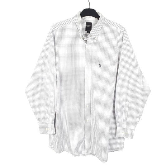 Mens White U.S. Polo Assn. Slight yellowing to arm Pits Long Sleeve Shirt