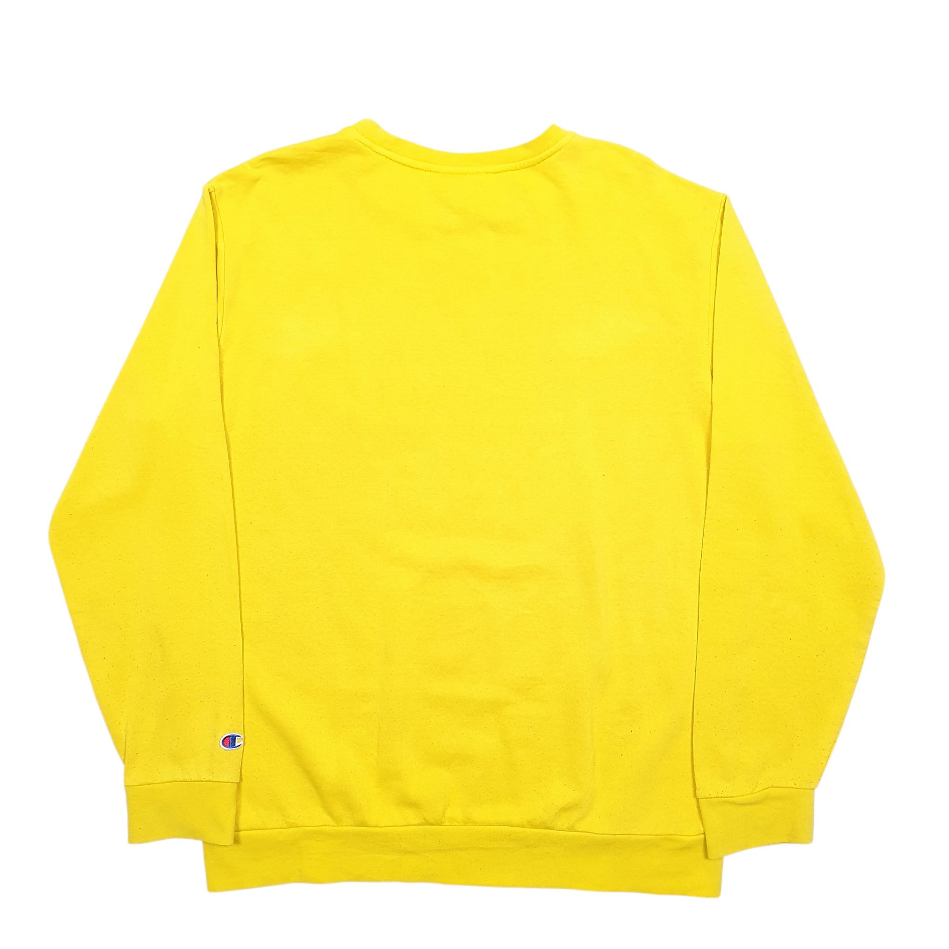 Mens Yellow Champion Michigan Wolverines Spellout Crewneck Jumper