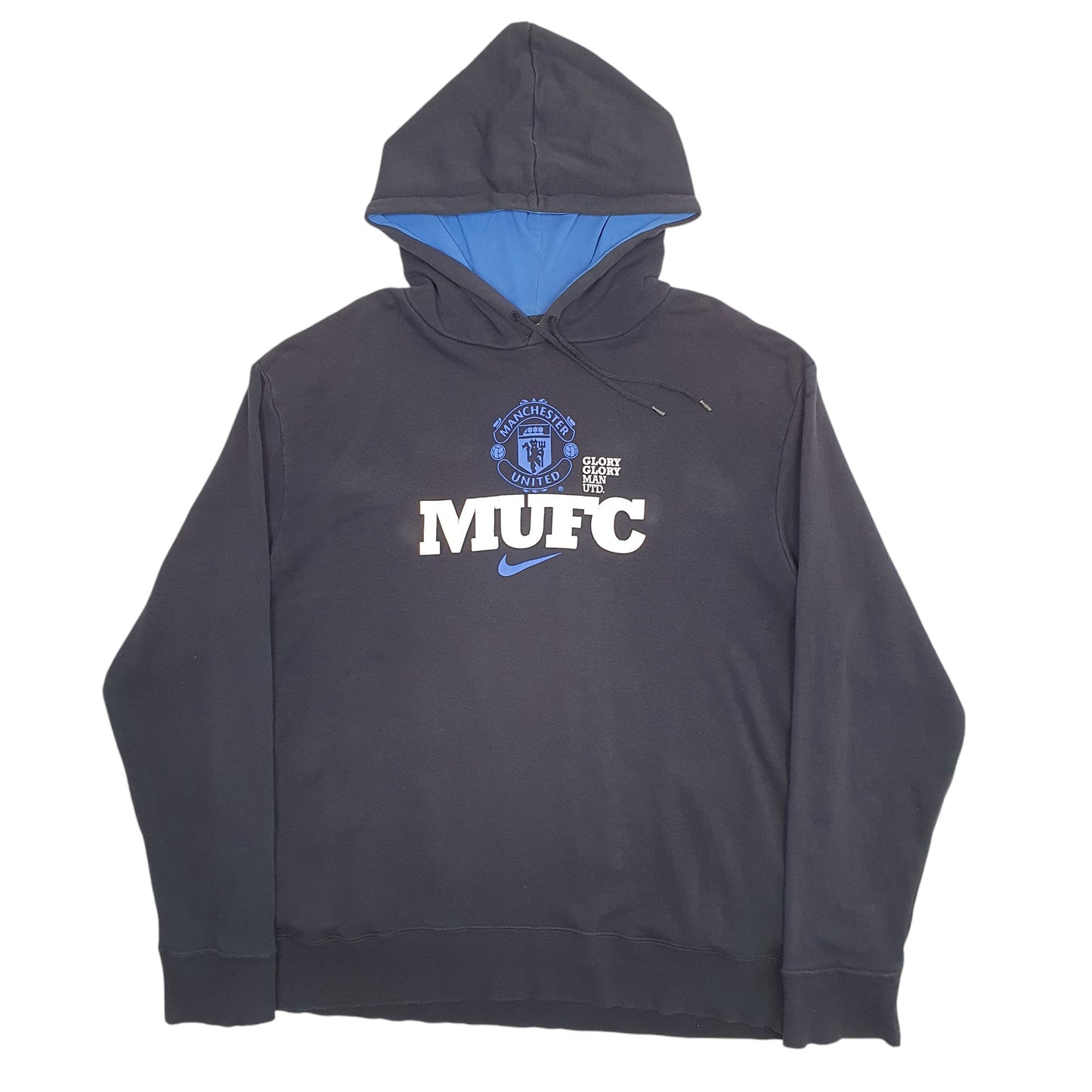 Mens Black Nike Manchester United FC Football Hoodie Jumper