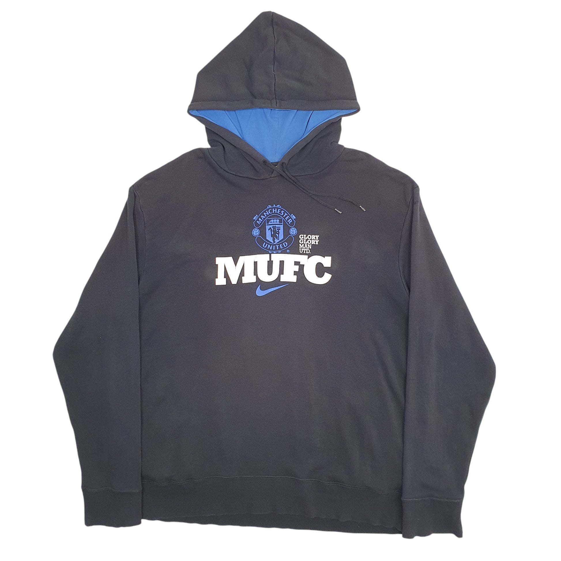 Mens Black Nike Manchester United FC Football Hoodie Jumper