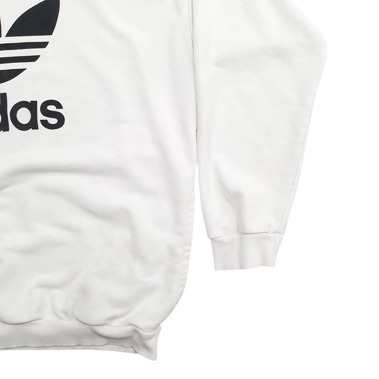 Mens White Adidas Spellout Crewneck Jumper