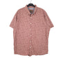 Mens Brown Lee Leaves Foliage Hawaiian Print Short Sleeve Shirt