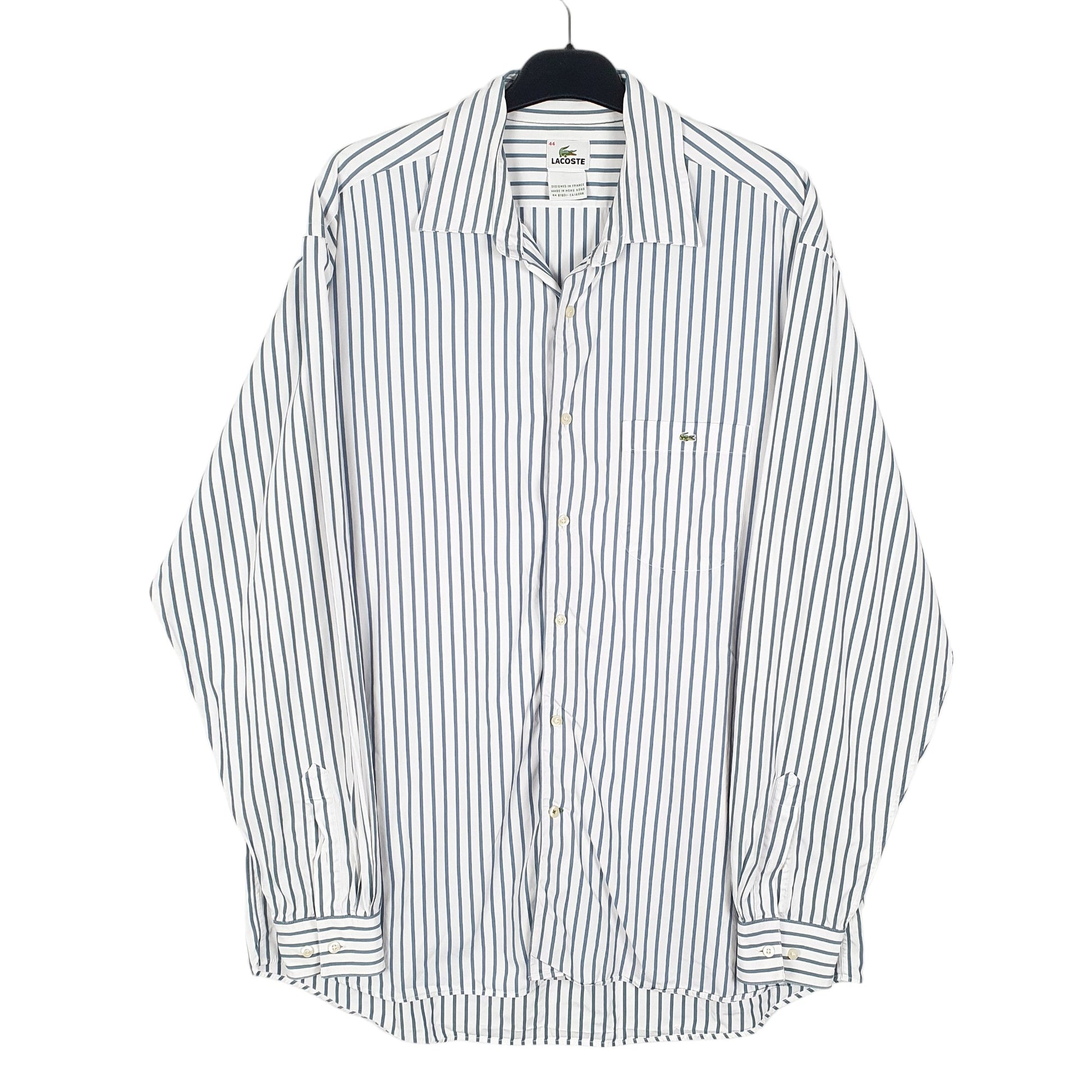 Mens White Lacoste  Long Sleeve Shirt