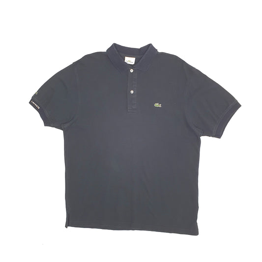 Mens Black Lacoste  Short Sleeve Polo Shirt