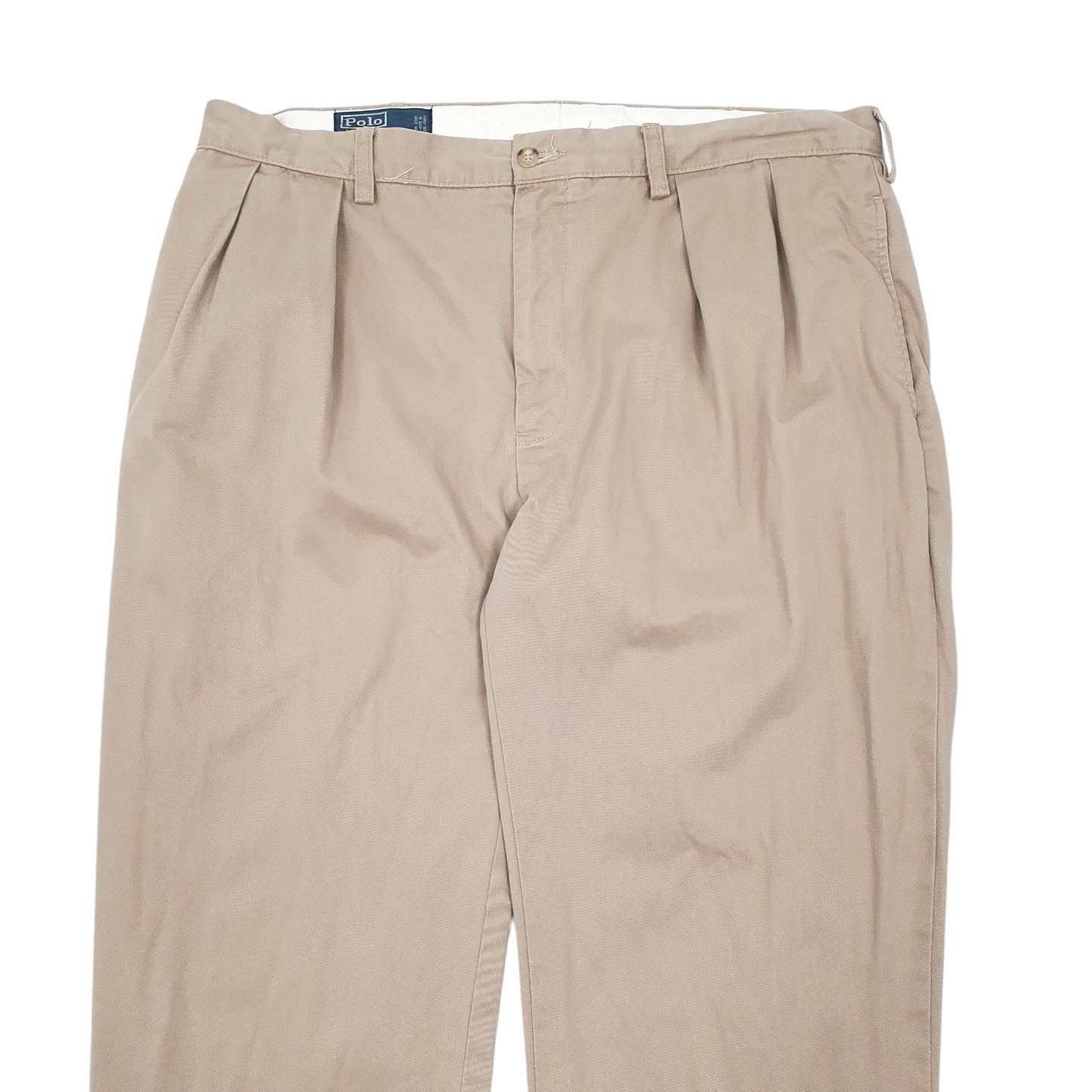 Mens Brown Polo Ralph Lauren Double Pleated Ethan Pant Chino Trousers