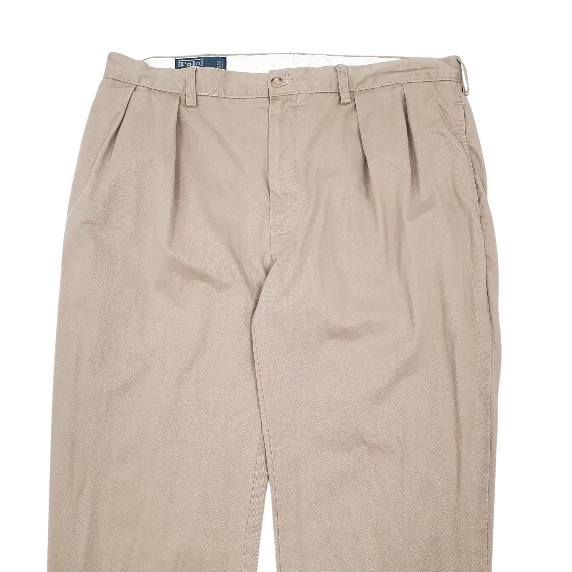 Mens Brown Polo Ralph Lauren Double Pleated Ethan Pant Chino Trousers