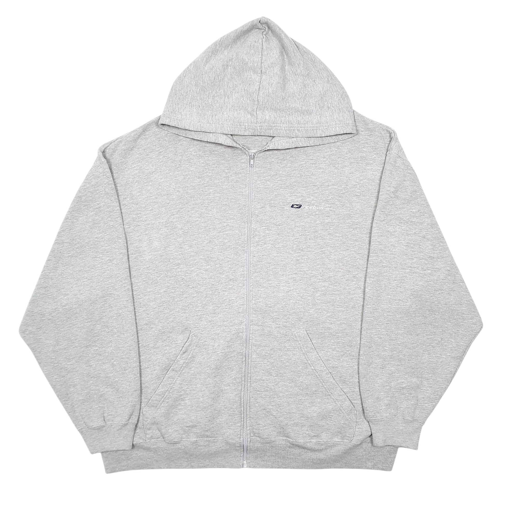 Mens Grey Reebok Hoodie Full Zip Jumper