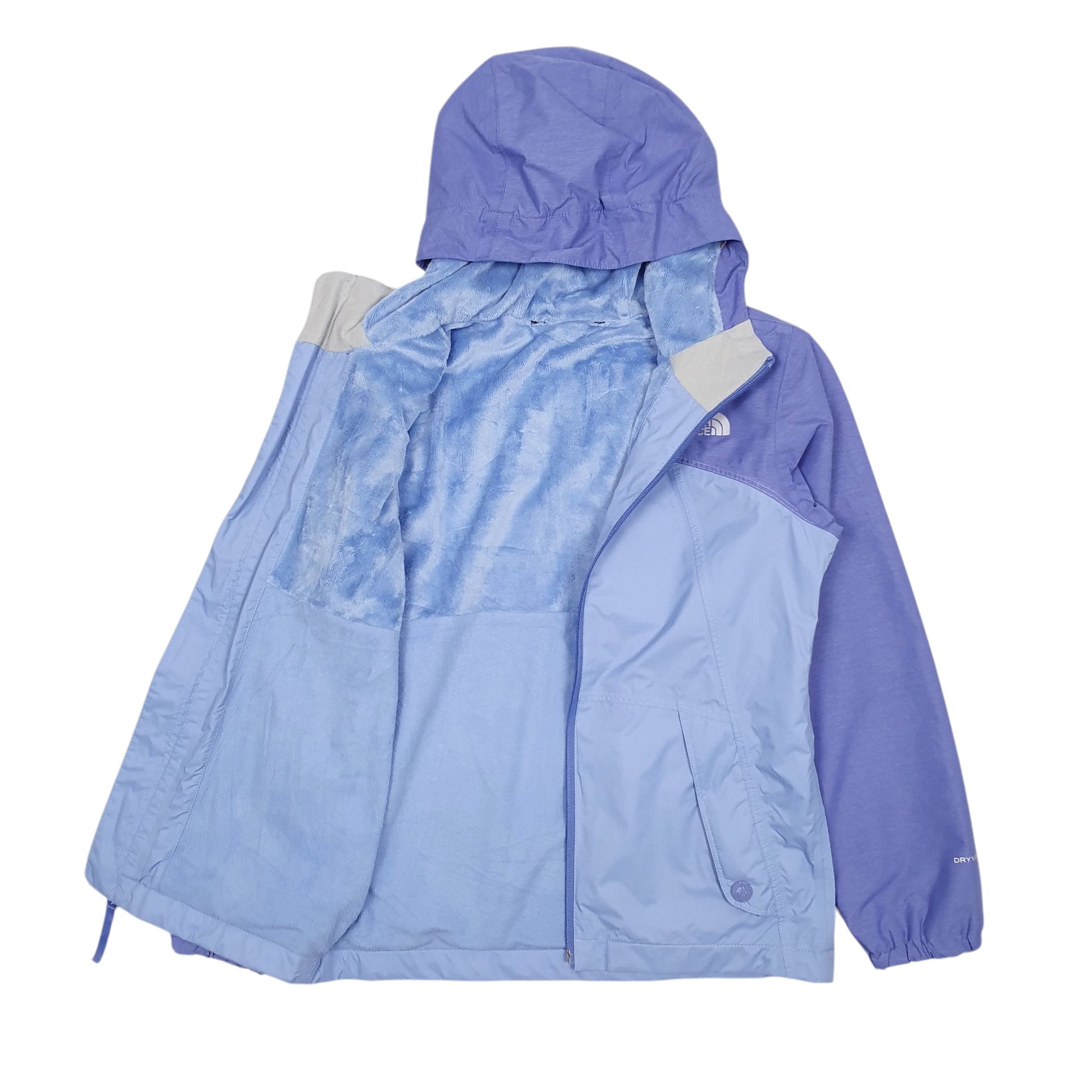 Womens Purple The North Face Fleece Lined Hoodie Coat