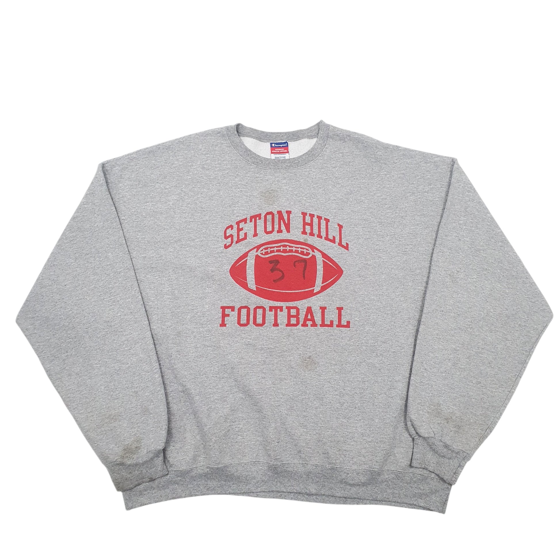 Mens Blue Champion Seton Hill Football Crewneck Jumper