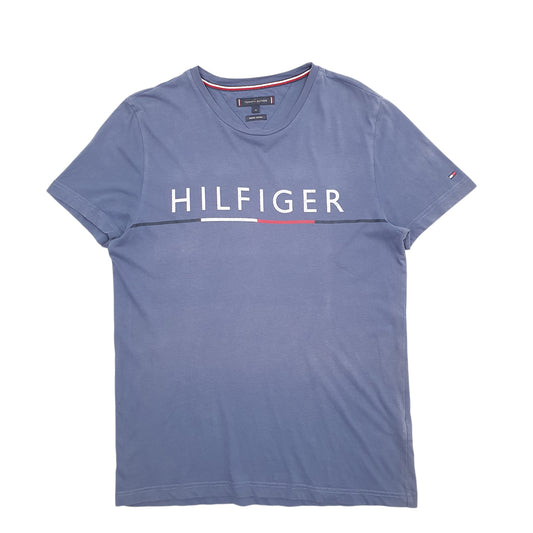 Womens Blue Tommy Hilfiger Spellout Short Sleeve T Shirt