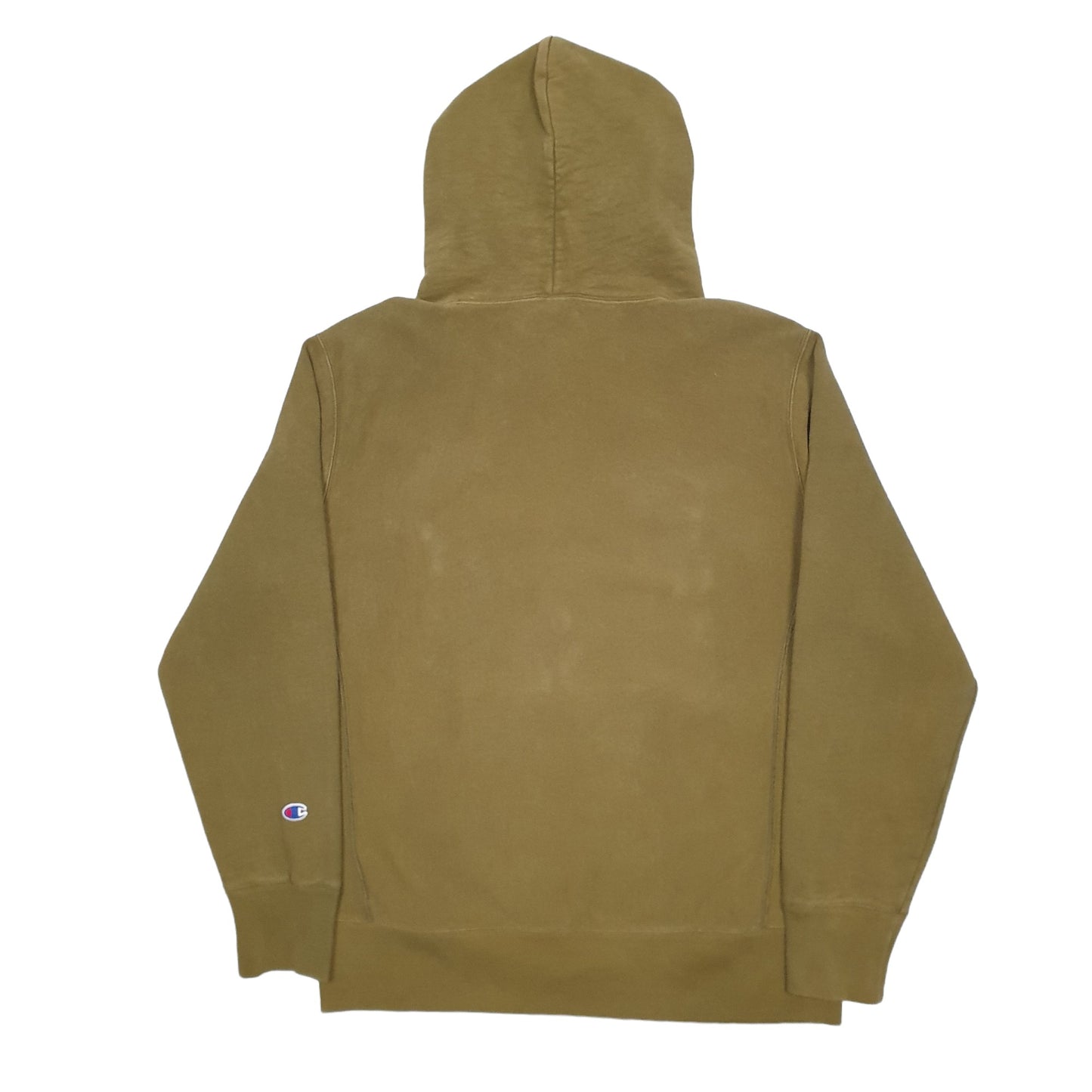 Mens Khaki Champion Reverse Weave Warm Up Hoodie Jumper