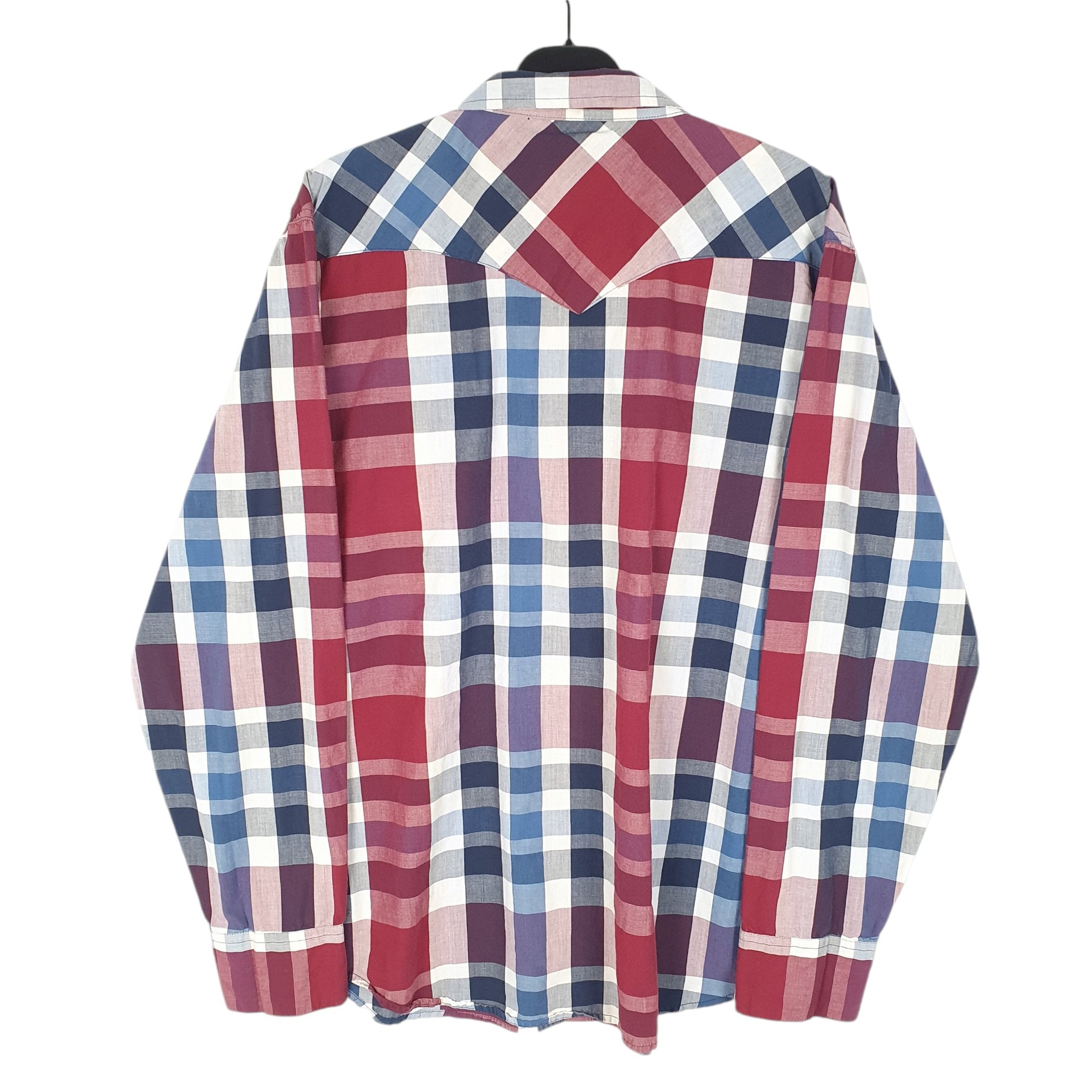 Mens Burgundy Levis Western Cowboy Pearl Snap Long Sleeve Shirt