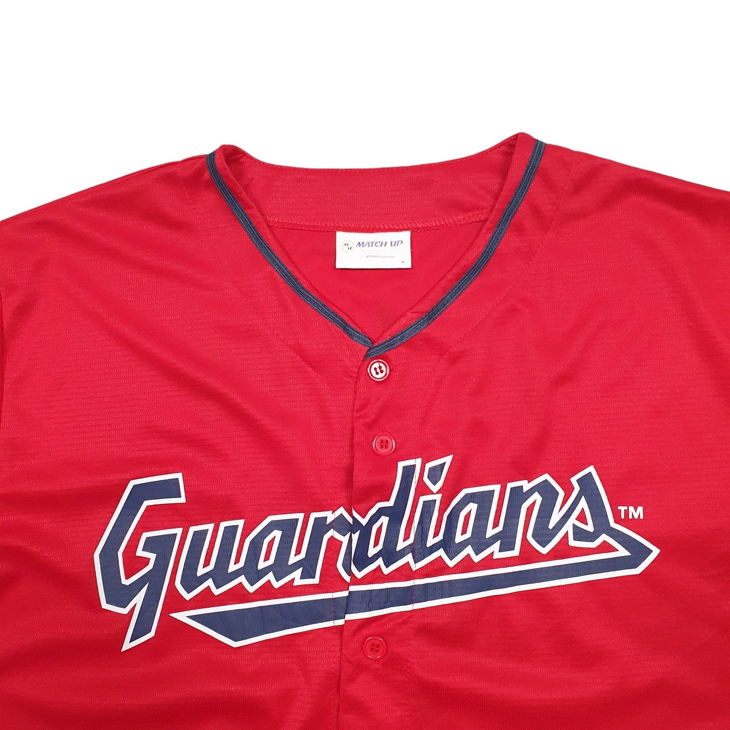 Mens Red Match Up MLB Baseball Jersey Guardians Short Sleeve T Shirt