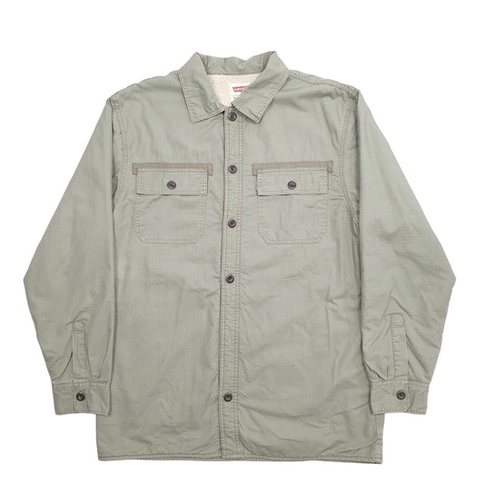 Mens Khaki Levis Shacket Overshirt Lined Long Sleeve Shirt