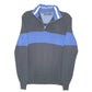 Mens Black Nautica Knit Stripe Quarter Zip Jumper