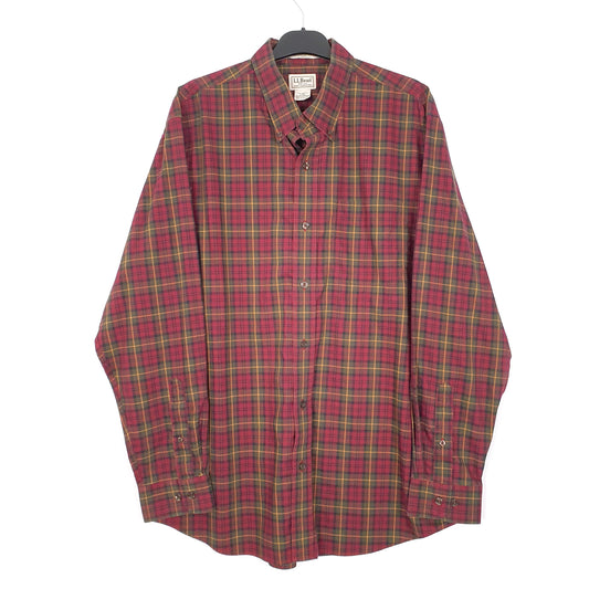 Mens Burgundy L.L.Bean  Long Sleeve Shirt