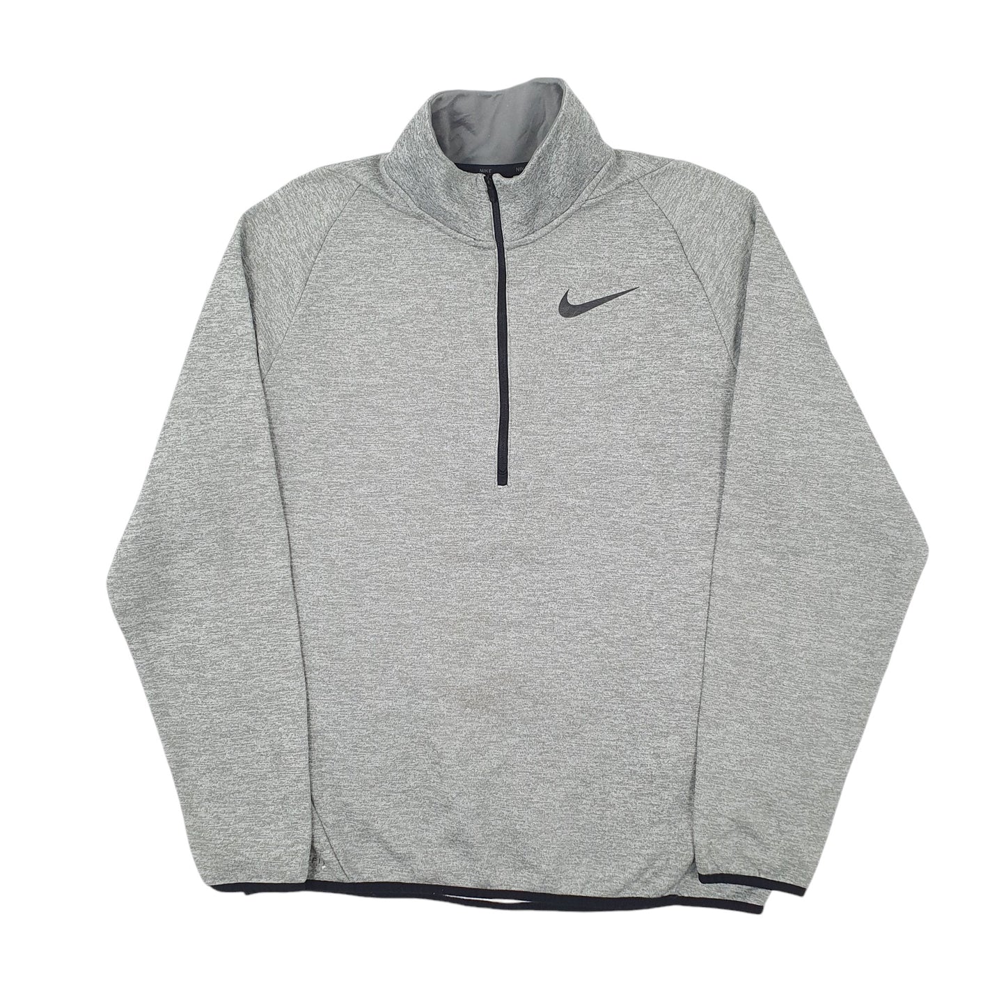 Mens Grey Nike Dri Fit Activewear Quarter Zip Jumper