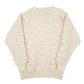 Mens Cream Unbranded Cable Knitwear Crewneck Jumper