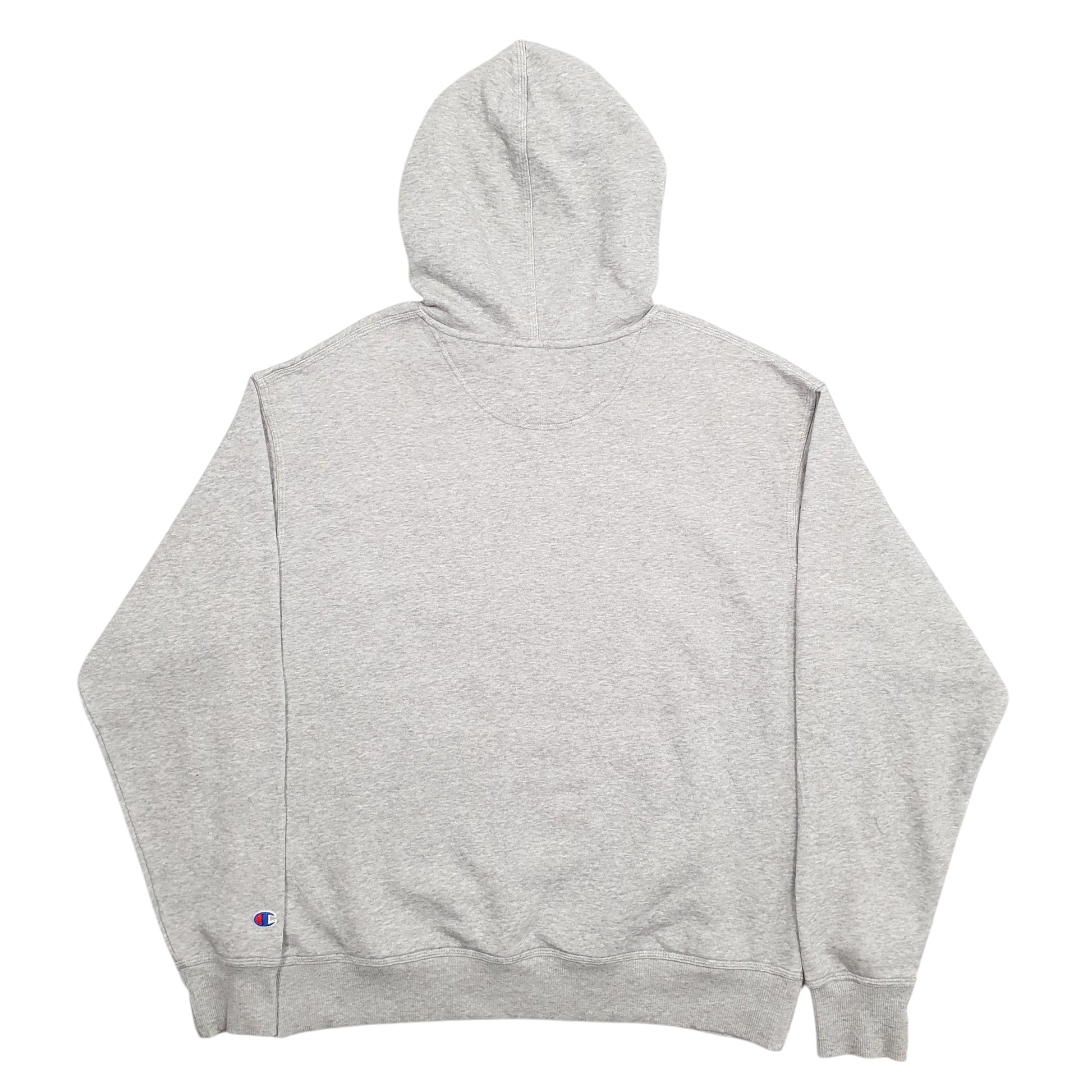 Mens Grey Champion Spellout Hoodie Jumper