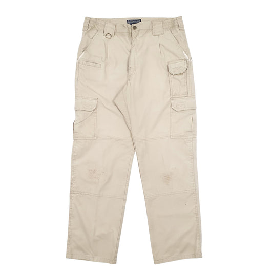 Mens Beige 5.11 Tactical Workwear Cargo Trousers