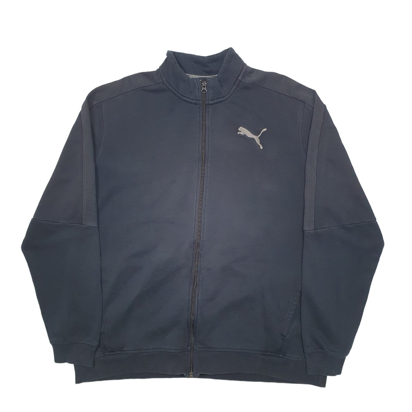 Mens Black Puma Spellout Full Zip Jumper