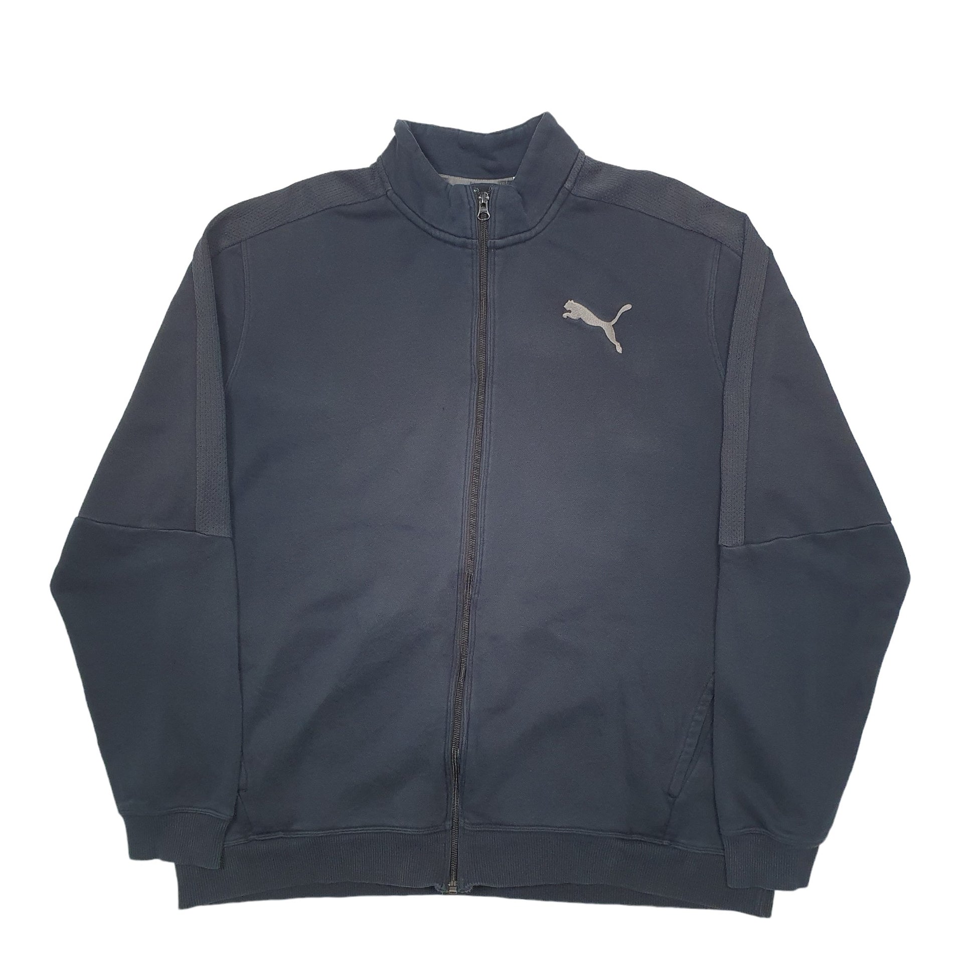 Mens Black Puma Spellout Full Zip Jumper