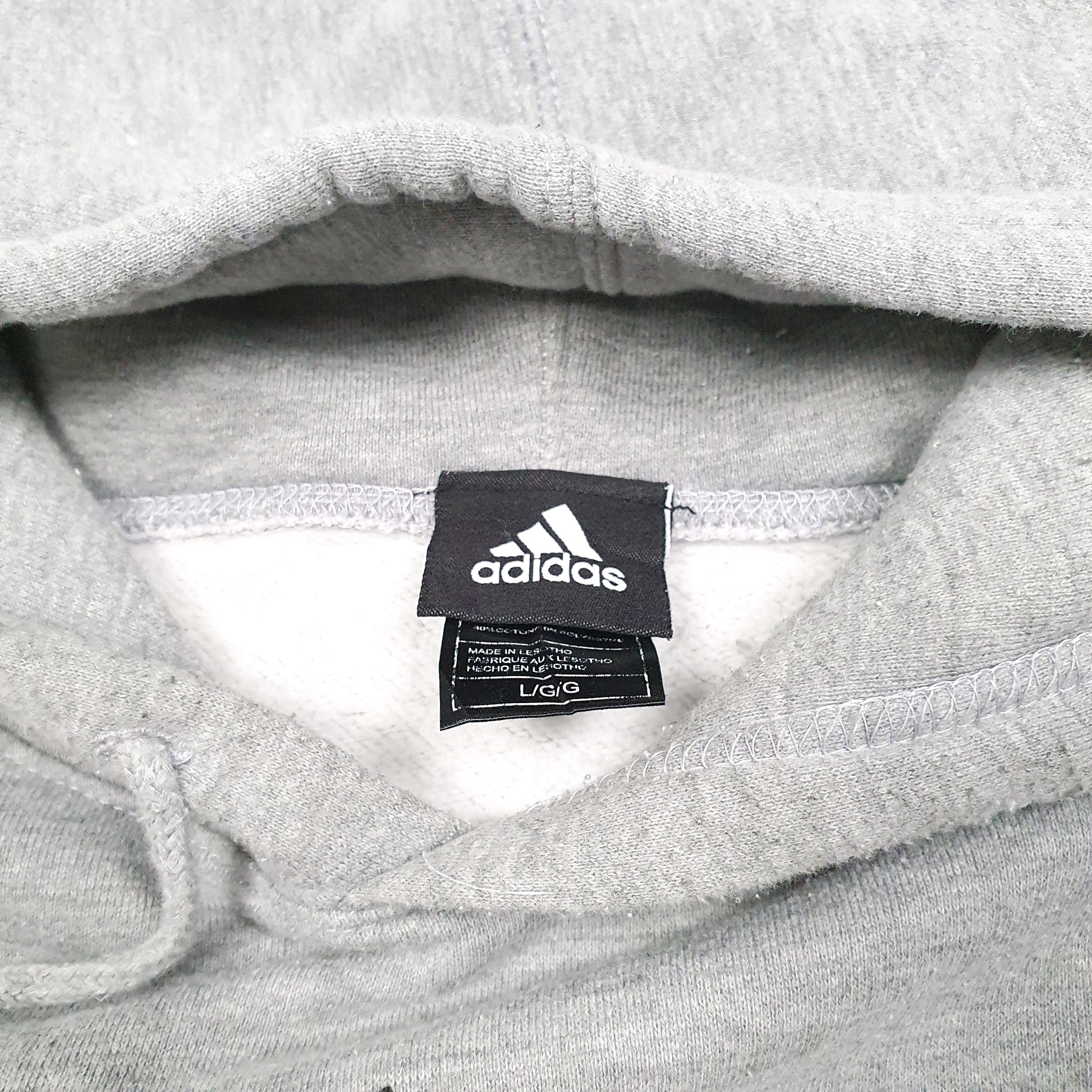 Mens Grey Adidas Portland Trail Blazers NBA Spellout Basketball Hoodie Jumper