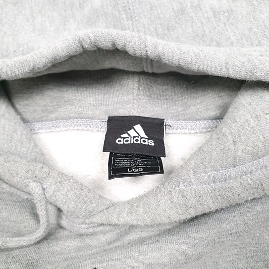 Mens Grey Adidas Portland Trail Blazers NBA Spellout Basketball Hoodie Jumper