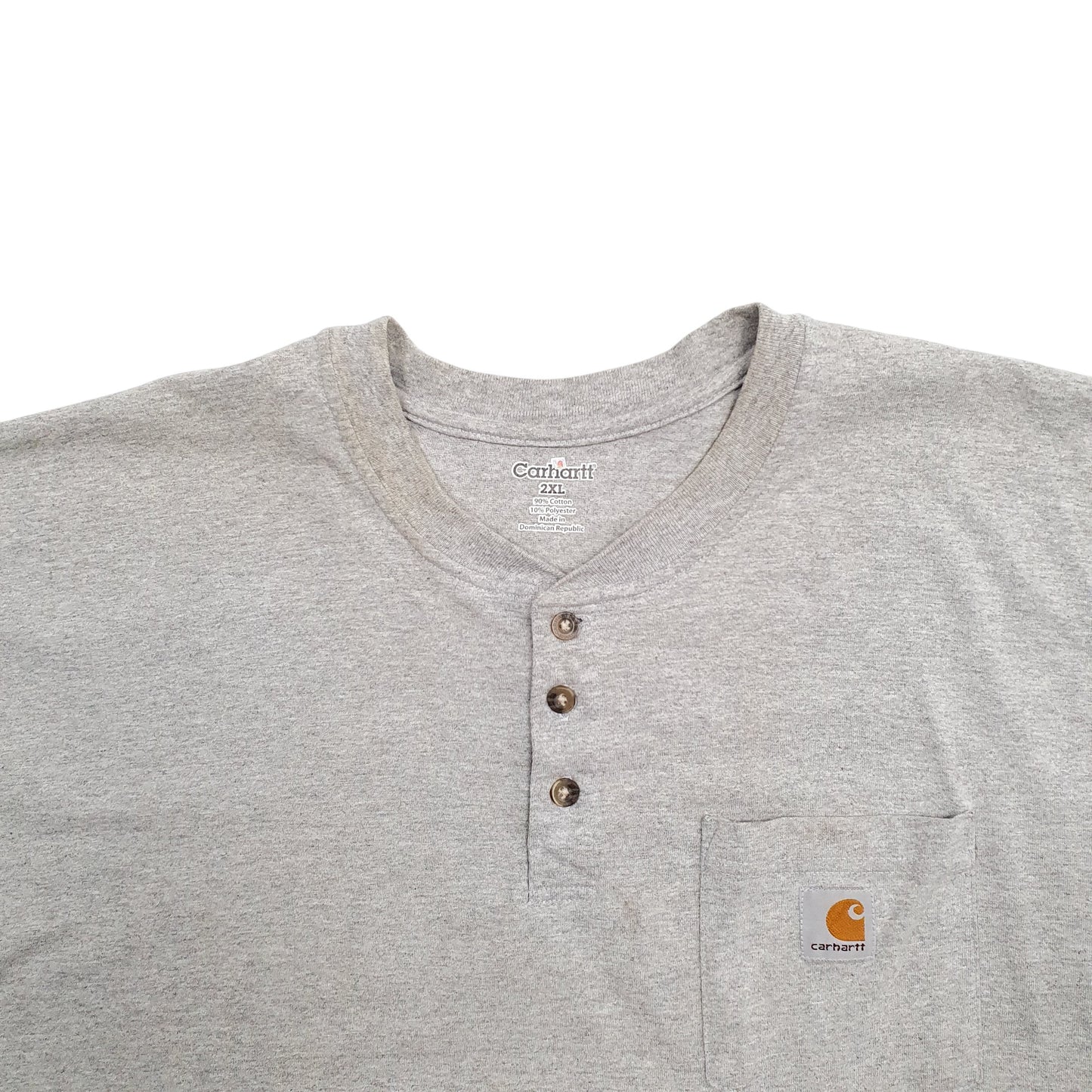Mens Grey Carhartt Button Up Short Sleeve T Shirt
