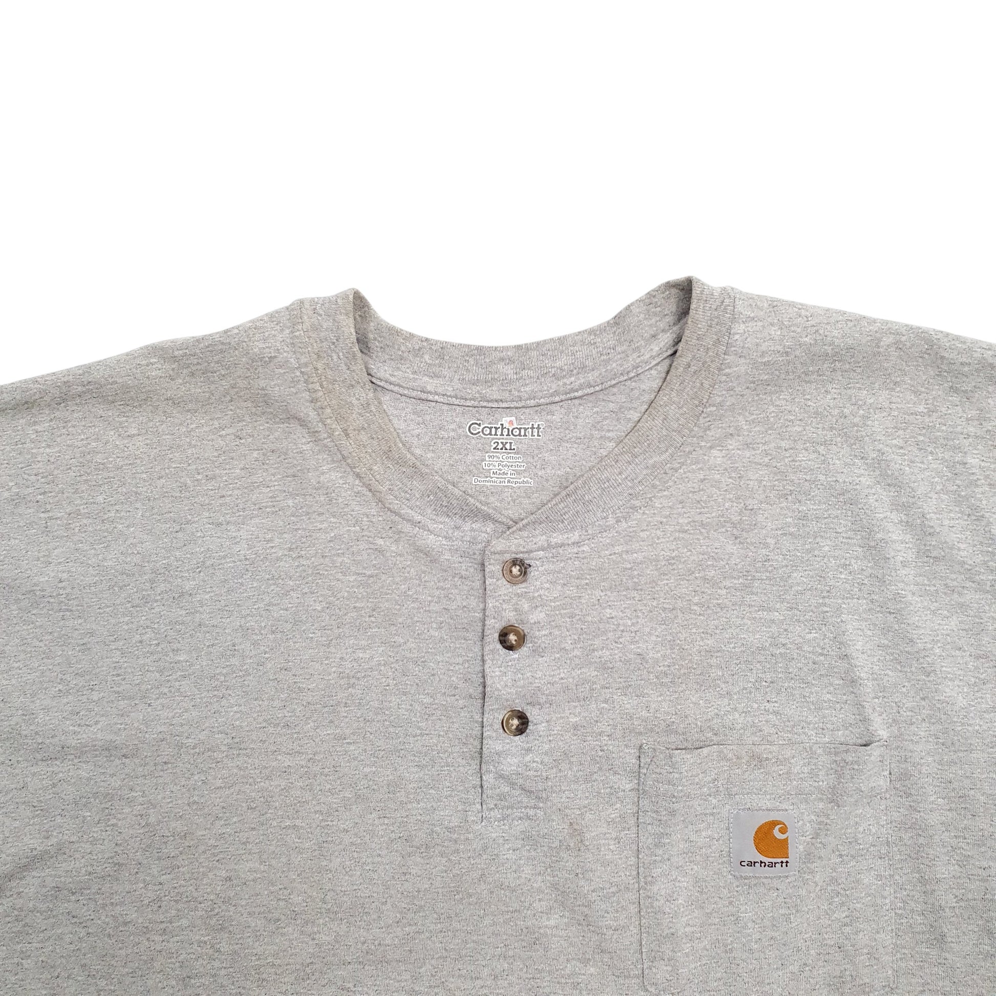 Mens Grey Carhartt Button Up Short Sleeve T Shirt